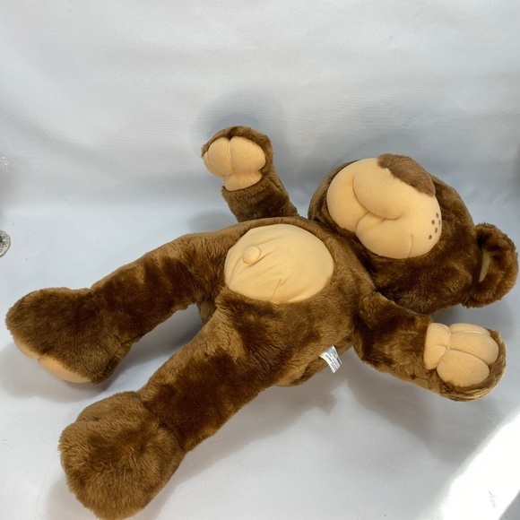 Vtg '86 Country Folk Plush Bear Brown Freckles Belly Button 25" Animal Plaything - Picture 9 of 14